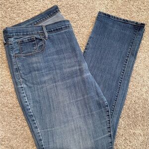 Stylish Blue Straight Leg Women's Jeans, Size 16